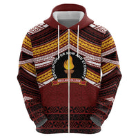 Personalised Tonga Beulah College Zip Hoodie Polynesian Ngatu Tribal