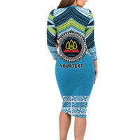 Personalised Tonga Lavengamalie College Family Matching Long Sleeve Bodycon Dress and Hawaiian Shirt Polynesian Ngatu Tribal LT9 - Polynesian Pride
