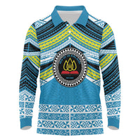 Personalised Tonga Lavengamalie College Long Sleeve Polo Shirt Polynesian Ngatu Tribal