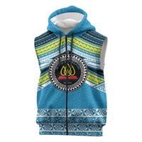 Personalised Tonga Lavengamalie College Sleeveless Zip Hoodie Polynesian Ngatu Tribal - Polynesian Pride