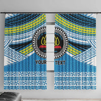 Personalised Tonga Lavengamalie College Window Curtain Polynesian Ngatu Tribal