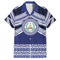 Personalised Tonga Sia'atoutai Theological College Family Matching Long Sleeve Bodycon Dress and Hawaiian Shirt Polynesian Ngatu Tribal LT9 Dad's Shirt - Short Sleeve Blue - Polynesian Pride