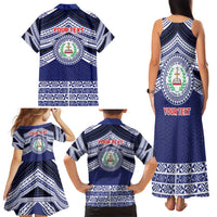 Personalised Tonga Sia'atoutai Theological College Family Matching Tank Maxi Dress and Hawaiian Shirt Polynesian Ngatu Tribal LT9 - Polynesian Pride