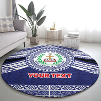Personalised Tonga Sia'atoutai Theological College Round Carpet Polynesian Ngatu Tribal