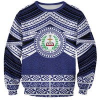 Personalised Tonga Sia'atoutai Theological College Sweatshirt Polynesian Ngatu Tribal