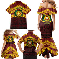 Personalised Tonga Vava'u High School Family Matching Mermaid Dress and Hawaiian Shirt Polynesian Ngatu Tribal LT9 - Polynesian Pride