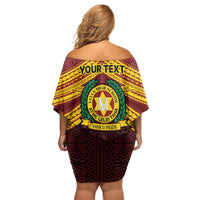 Personalised Tonga Vava'u High School Family Matching Off Shoulder Short Dress and Hawaiian Shirt Polynesian Ngatu Tribal LT9 - Polynesian Pride