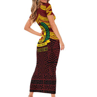 Personalised Tonga Vava'u High School Family Matching Short Sleeve Bodycon Dress and Hawaiian Shirt Polynesian Ngatu Tribal LT9 - Polynesian Pride