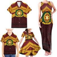 Personalised Tonga Vava'u High School Family Matching Tank Maxi Dress and Hawaiian Shirt Polynesian Ngatu Tribal LT9 - Polynesian Pride