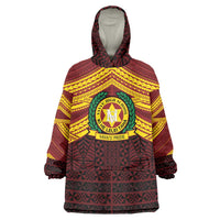 Personalised Tonga Vava'u High School Wearable Blanket Hoodie Polynesian Ngatu Tribal LT9 One Size Red - Polynesian Pride