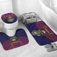 American Samoa Brave Eagle Personalized Bathroom Set National Flag Color LT9 Mat Set Only (3 pcs) One Size Blue - Polynesian Pride