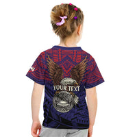 American Samoa Brave Eagle Personalized Kid T Shirt National Flag Color