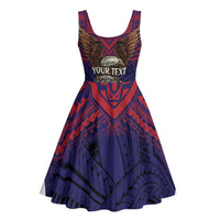 American Samoa Brave Eagle Personalized Midi Dress National Flag Color - Polynesian Pride