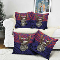 American Samoa Brave Eagle Personalized Pillow Cover National Flag Color - Polynesian Pride