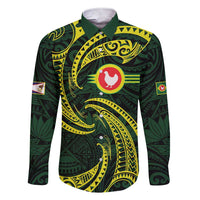 American Samoa Manua Cession Day Personalized Family Matching Short Sleeve Bodycon Dress and Hawaiian Shirt Polynesian Wave Style
