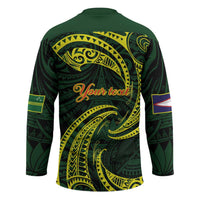 American Samoa Manua Cession Day Personalized Hockey Jersey Polynesian Wave Style - Polynesian Pride