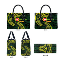 American Samoa Manua Cession Day Personalized Leather Bag Polynesian Wave Style - Polynesian Pride