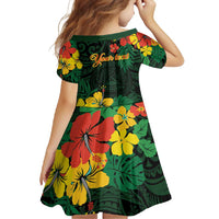 American Samoa Manu'atele Personalized Family Matching Off Shoulder Maxi Dress and Hawaiian Shirt Manua Island Hibiscus Flowers LT9 - Polynesian Pride