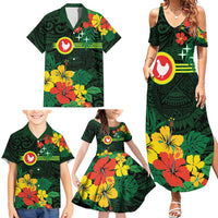 American Samoa Manu'atele Personalized Family Matching Summer Maxi Dress and Hawaiian Shirt Manua Island Hibiscus Flowers LT9 - Polynesian Pride