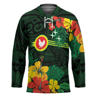 American Samoa Manu'atele Personalized Hockey Jersey Manua Island Hibiscus Flowers - Polynesian Pride