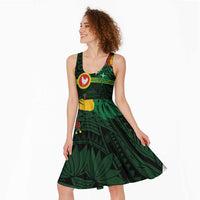 American Samoa Manu'atele Personalized Midi Dress Manua Island Hibiscus Flowers - Polynesian Pride