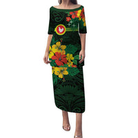 American Samoa Manu'atele Personalized Puletasi Manua Island Hibiscus Flowers