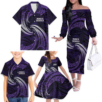 Manua Segaula American Samoa High School Personalized Family Matching Off The Shoulder Long Sleeve Dress and Hawaiian Shirt Polynesian Wave Style LT9 - Polynesian Pride