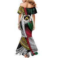 Ni-Van Vanuatu 45th Yumi Yumi Yumi Family Matching Mermaid Dress and Hawaiian Shirt Vanuatuan Boar Tusk Polynesian Pattern LT9 - Polynesian Pride