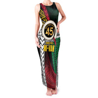 Ni-Van Vanuatu 45th Yumi Yumi Yumi Family Matching Tank Maxi Dress and Hawaiian Shirt Vanuatuan Boar Tusk Polynesian Pattern LT9 Mom's Dress Black - Polynesian Pride