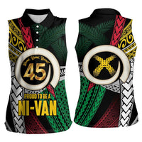 Ni-Van Vanuatu 45th Yumi Yumi Yumi Women Sleeveless Polo Shirt Vanuatuan Boar Tusk Polynesian Pattern LT9 - Polynesian Pride