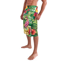 Hawaiian Flamingo Hibiscus Personalised Lavalava Green Summer Tropical Flowers LT9 - Polynesian Pride