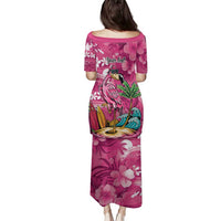Hawaiian Flamingo Hibiscus Personalised Family Matching Puletasi and Hawaiian Shirt Pink Summer Tropical Flowers LT9 - Polynesian Pride