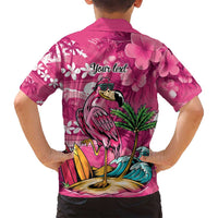 Hawaiian Flamingo Hibiscus Personalised Family Matching Summer Maxi Dress and Hawaiian Shirt Pink Summer Tropical Flowers LT9 - Polynesian Pride