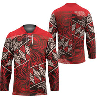 Vintage Ngatu Tribal Tonga Pattern Hockey Jersey - Polynesian Pride