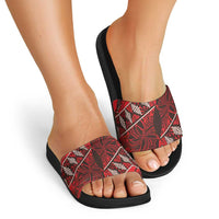 Vintage Ngatu Tribal Tonga Pattern Slide Sandals - Polynesian Pride