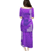 Strong Maui Puletasi Good Living Hawaii with Shaka Sign Kakau Tribal Purple LT9 - Polynesian Pride