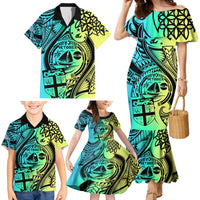 Personalised Malampa Fiji Day Family Matching Mermaid Dress and Hawaiian Shirt Vanuatu Sand Drawing With Polynesian Pattern LT9 - Polynesian Pride