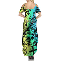 Personalised Malampa Fiji Day Family Matching Summer Maxi Dress and Hawaiian Shirt Vanuatu Sand Drawing With Polynesian Pattern LT9 - Polynesian Pride