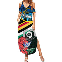 Torba Vanuatu Summer Maxi Dress Sand Drawing With Polynesian Pattern LT9 Women Black - Polynesian Pride