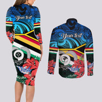 personalised-torba-vanuatu-couples-matching-long-sleeve-bodycon-dress-and-long-sleeve-button-shirts-sand-drawing-with-polynesian-pattern