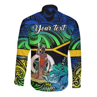 personalised-malampa-day-long-sleeve-button-shirt-vanuatu-flowers-with-malampa-emblem-tribal-pattern