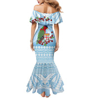 Melanesian Fiji Kula Bird Family Matching Mermaid Dress and Hawaiian Shirt with Tagimoucia Masi Tapa Pattern LT9 - Polynesian Pride