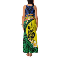 Melanesian New Caledonia Family Matching Tank Maxi Dress and Hawaiian Shirt Plumeria Kagu Bird and Nautilus Shell LT9 - Polynesian Pride