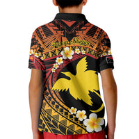 Melanesian Papua New Guinea Kid Polo Shirt Plumeria Bird of Paradise Tribal LT9 - Polynesian Pride
