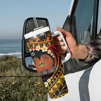 Melanesian Papua New Guinea Tumbler With Handle Plumeria Bird of Paradise Tribal LT9 - Polynesian Pride