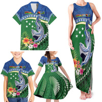 Melanesian Solomon Islands Family Matching Tank Maxi Dress and Hawaiian Shirt Tropical Shark Tattoo LT9 - Polynesian Pride