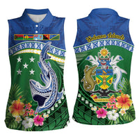 Melanesian Solomon Islands Women Sleeveless Polo Shirt Tropical Shark Tattoo