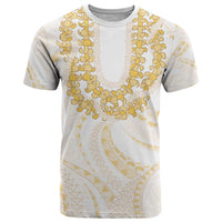 Aloha Lei Onaona T Shirt Beige Hawaiian Tribal Pattern