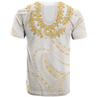 Aloha Lei Onaona T Shirt Beige Hawaiian Tribal Pattern