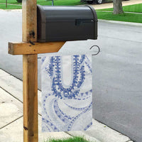 Aloha Lei Onaona Garden Flag Navy Blue Hawaiian Tribal Pattern